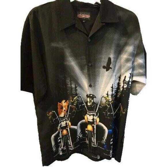 SAPPHIRE LOUNGE Button Dogs‎ Motorcycle Short Sleeve(VS-124) - Picture 1 of 4